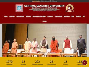 Rashtriya Sanskrit Sansthan University's official website homepage screenshot
