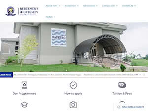 Redeemer's University's official website homepage screenshot