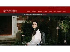 Reed College's official website homepage screenshot
