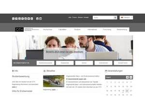 Regensburg University of Applied Sciences's official website homepage screenshot