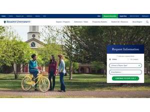 Regent University's official website homepage screenshot