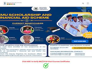 Regional Maritime University's official website homepage screenshot