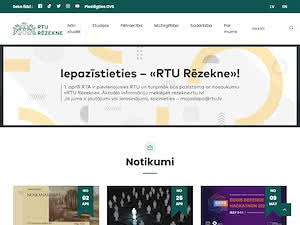 Rezekne Academy of Technologies's official website homepage screenshot