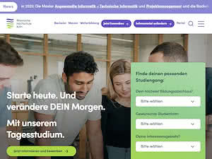 Rheinische Fachhochschule Köln's official website homepage screenshot