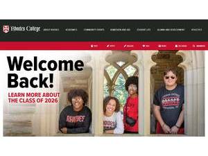 Rhodes College's official website homepage screenshot