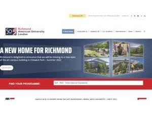 Richmond, The American International University in London's official website homepage screenshot