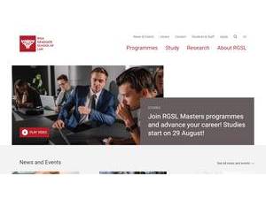 Riga Graduate School of Law's official website homepage screenshot