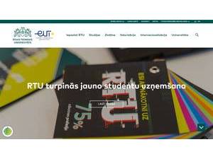 Riga Technical University's official website homepage screenshot