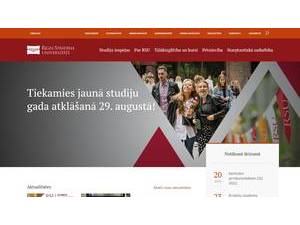 Rīgas Stradiņa Universitāte's official website homepage screenshot