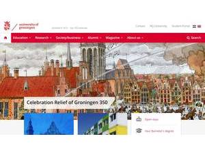 Rijksuniversiteit Groningen's official website homepage screenshot