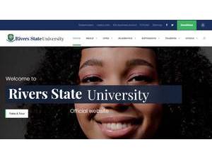 Rivers State University's official website homepage screenshot