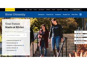 Rivier University's official website homepage screenshot