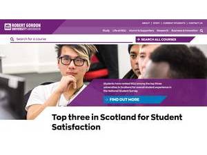 Robert Gordon University's official website homepage screenshot