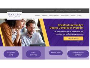 Rockford University's official website homepage screenshot