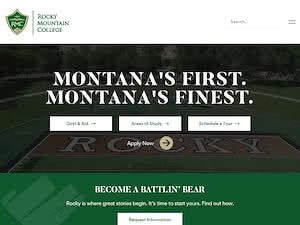 Rocky Mountain College's official website homepage screenshot