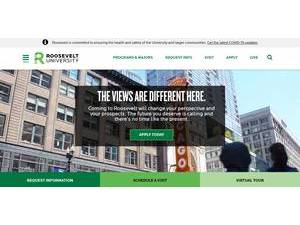 Roosevelt University's official website homepage screenshot