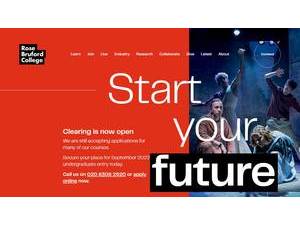 Rose Bruford College's official website homepage screenshot