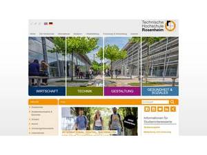 Rosenheim University of Applied Sciences's official website homepage screenshot