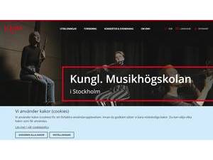 Royal College of Music in Stockholm's official website homepage screenshot