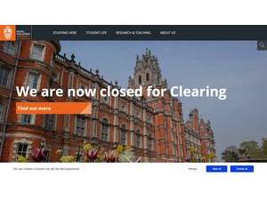 Royal Holloway, University of London's official website homepage screenshot