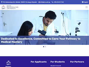 Royal Metropolitan University's official website homepage screenshot