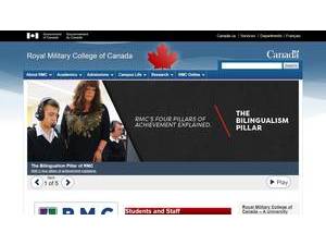 Royal Military College of Canada's official website homepage screenshot