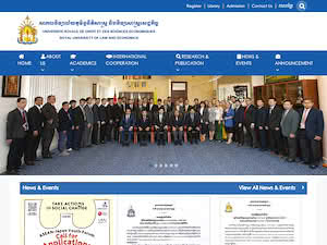 Royal University of Law and Economics's official website homepage screenshot