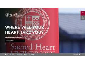 Sacred Heart University's official website homepage screenshot