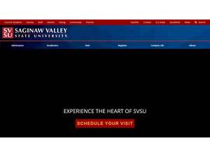 Saginaw Valley State University's official website homepage screenshot