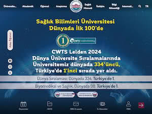 Sağlik Bilimleri Üniversitesi's official website homepage screenshot