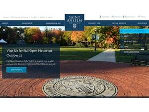 Saint Anselm College's official website homepage screenshot