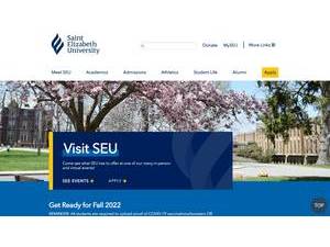 Saint Elizabeth University's official website homepage screenshot
