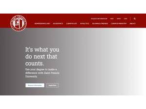 Saint Francis University's official website homepage screenshot