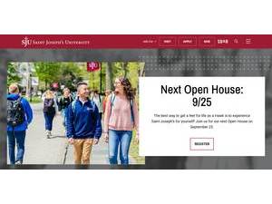 Saint Joseph's University's official website homepage screenshot