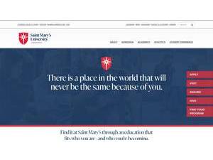 Saint Mary's University of Minnesota's official website homepage screenshot
