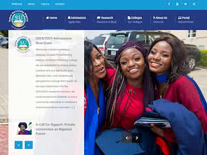 Salem University's official website homepage screenshot