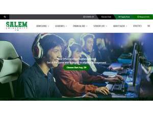 Salem University's official website homepage screenshot