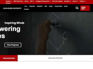 Salim Habib University's official website homepage screenshot