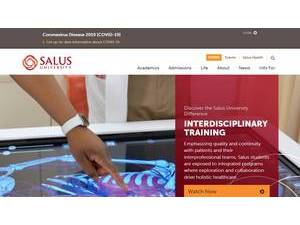 Salus University's official website homepage screenshot