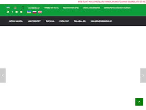 Samarkand State University of Veterinary Medicine, Animal Husbandry and Biotechnology's official website homepage screenshot