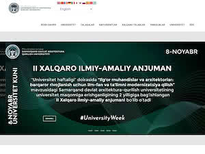 Samarqand davlat arxitektura-qurilish universiteti's official website homepage screenshot