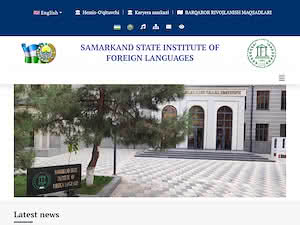 Samarqand Davlat Chet Tillar Instituti's official website homepage screenshot