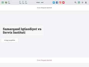 Samarqand Iqtisodiyot va Servis Instituti's official website homepage screenshot