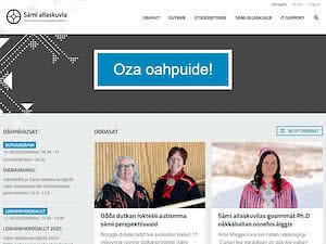 Sámi University of Applied Sciences's official website homepage screenshot