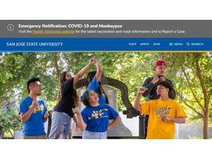 San José State University's official website homepage screenshot