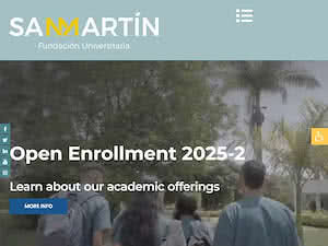 San Martín University Foundation's official website homepage screenshot