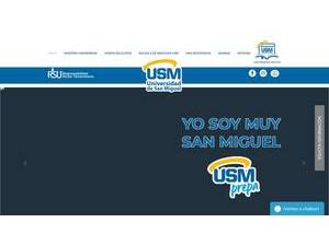 San Miguel University's official website homepage screenshot