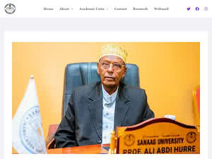 Sanaag University's official website homepage screenshot