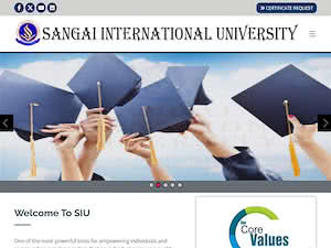 Sangai International University's official website homepage screenshot