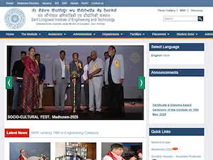 Sant Longowal Institute of Engineering and Technology's official website homepage screenshot